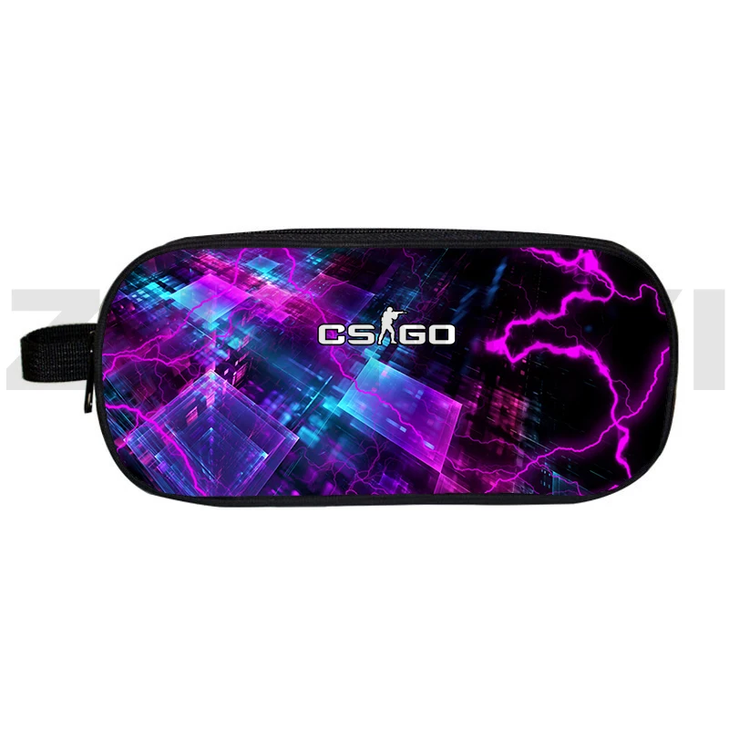 fashion causal CS GO 3D Pencil Case Cartoon Printing CSGO Pencil Bag Cute Anime Student School Supplies Toiletry Bag Makeup Bag