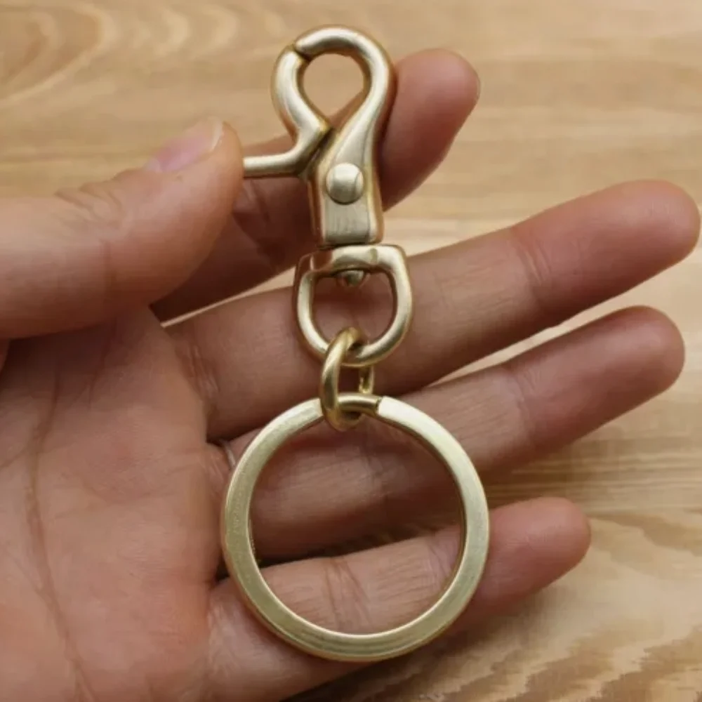 Brass Keychains Bag Wallet Keyrings Car Key Holder Pants Belt Clip Snap Hooks