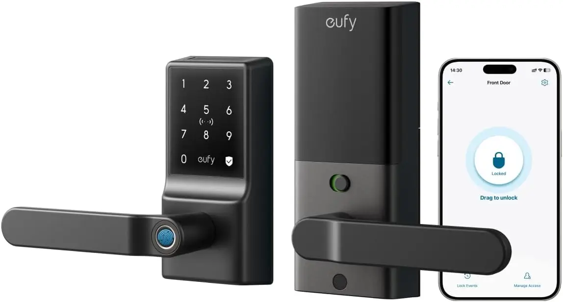 

Smart Keypad Door Lock with Fingerprint, Wi-Fi Remote Control, IP53 Waterproof, Easy Installation