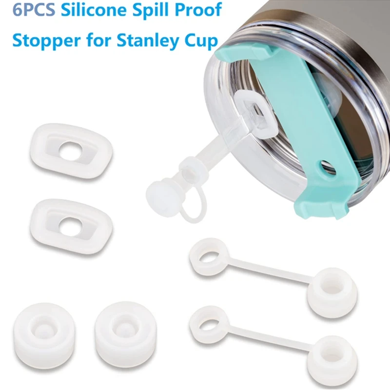 6 PCS Silicone Spill Proof Stopper For Stanley Cup 1.0 40/30/20 Oz For Stanley Spill Stopper