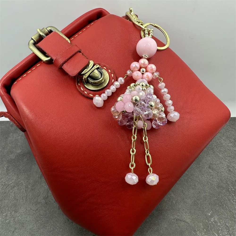 

Crystal Doll Handmade Cute charm keychain for Women Car Pendant Girls fashion Jewelry Bag key chains Accessories key ring