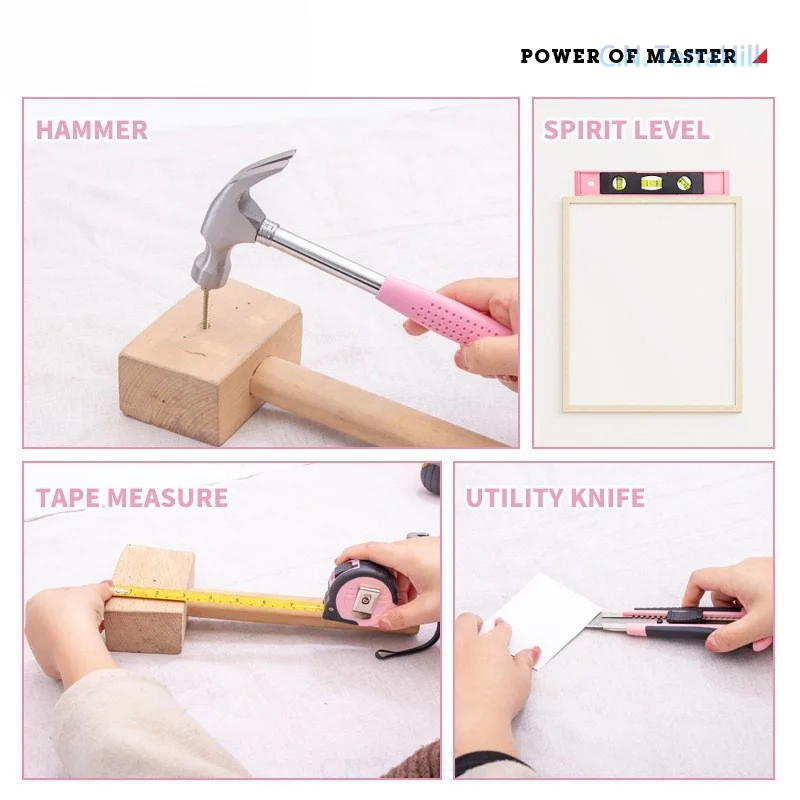 Cordless Electric Screwdriver Kit with Tape Measure Wrench Pliers Lithium Drill Set Portable Hand Tool