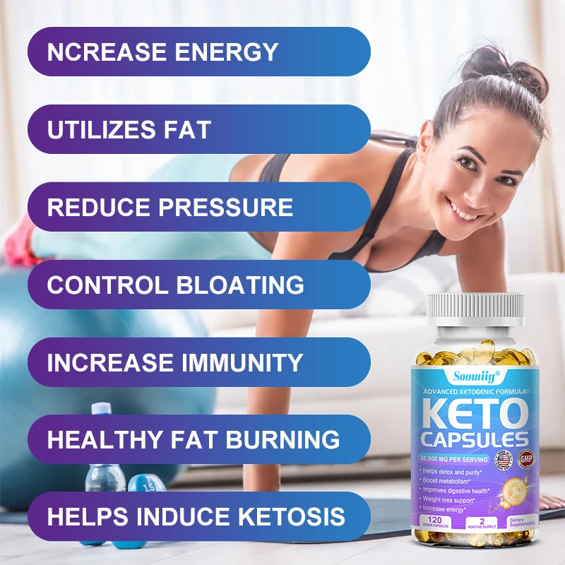 Keto Fat Burning Capsules - Promote metabolism - burn fat, enzyme detoxification, suppress appetite, enhance energy