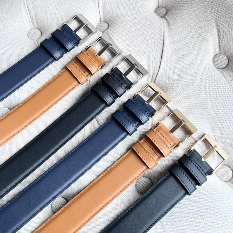 

New plain casual Belt Flat pin Buckle Belt 3.5 Double sided calfskin with vintage pin buckle belt Business belt