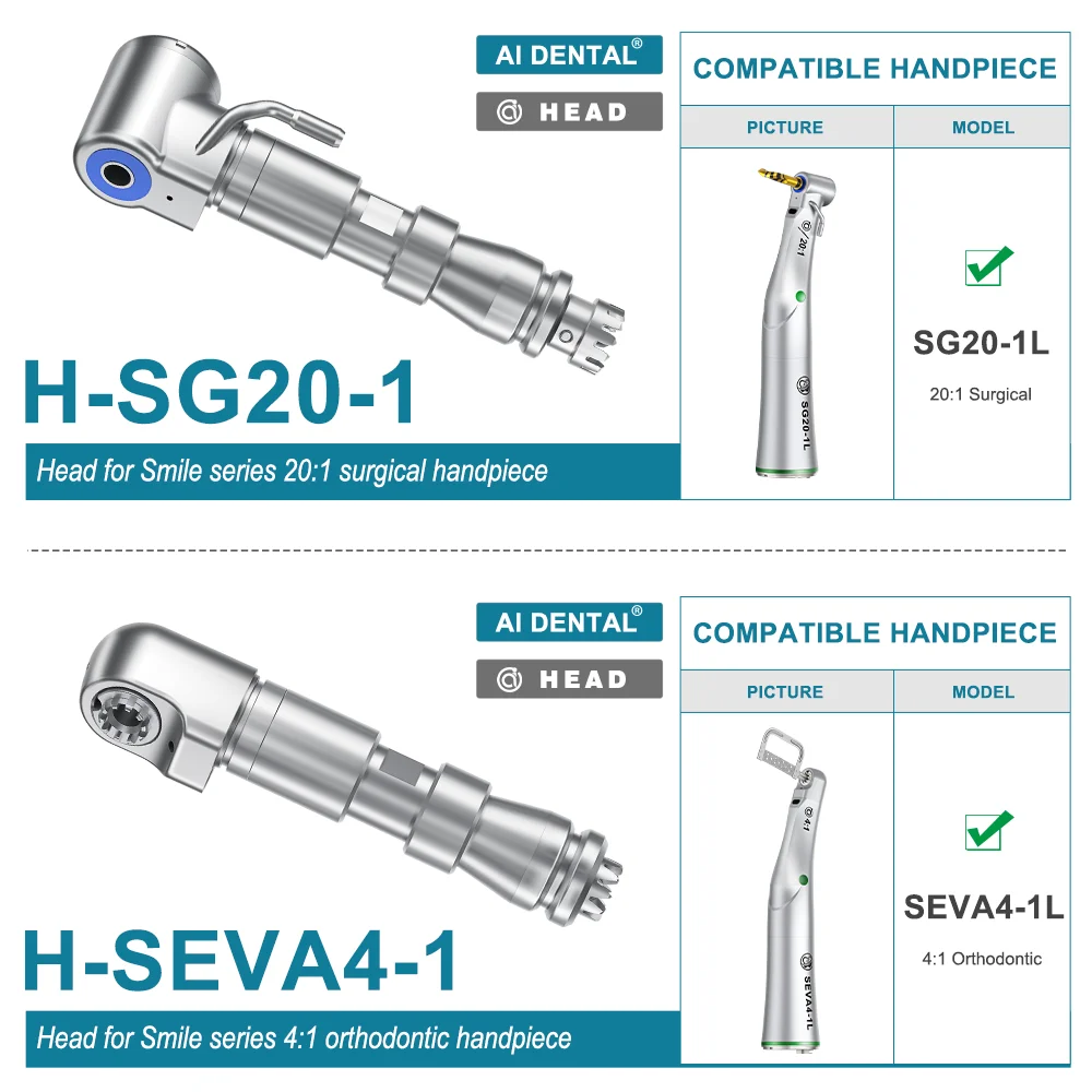  Smile Series Dental Head Components Contra Angle Low Speed Handpiece Push Button Head Replacement Dentistry Accessories 1pcs