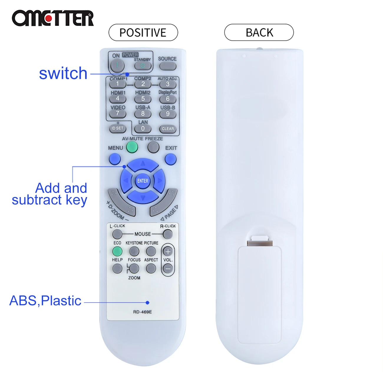 RD-469E per NEC Telecomando Del Proiettore M283X M322w M402x M322x Np-m282x