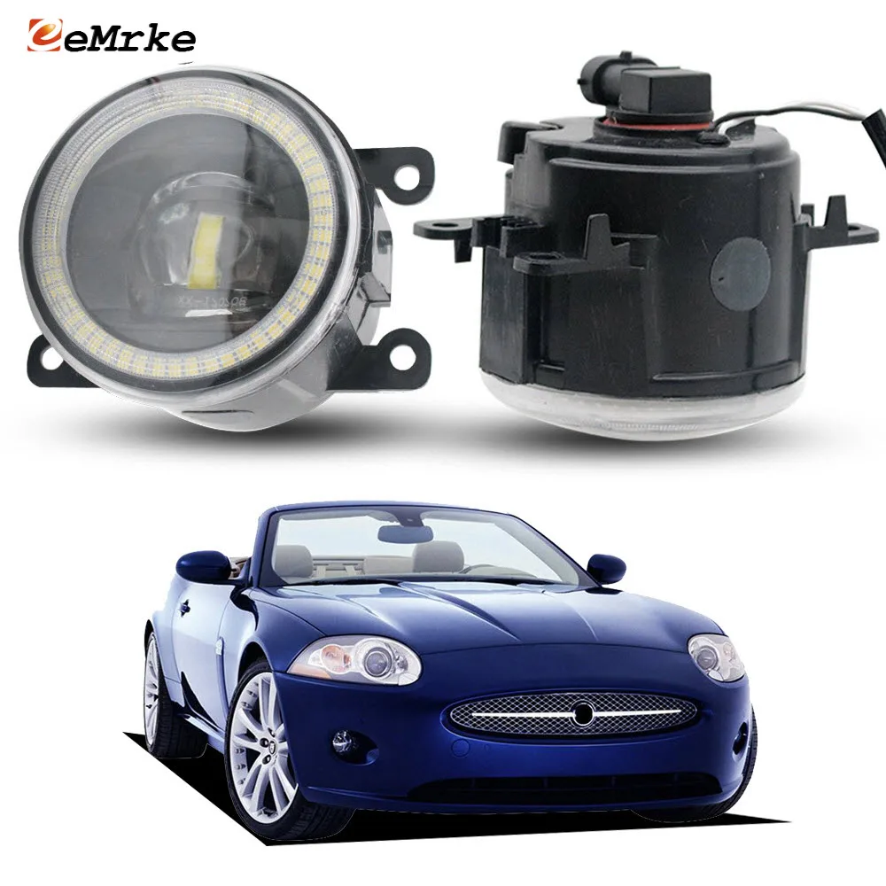 Upgrade Lens Led Car Fog Lights Assy 30W for Jaguar XK ii X150 2006 2007 2008 2009 Angel Eyes DRL PTF 30W Daytime Running Lamp