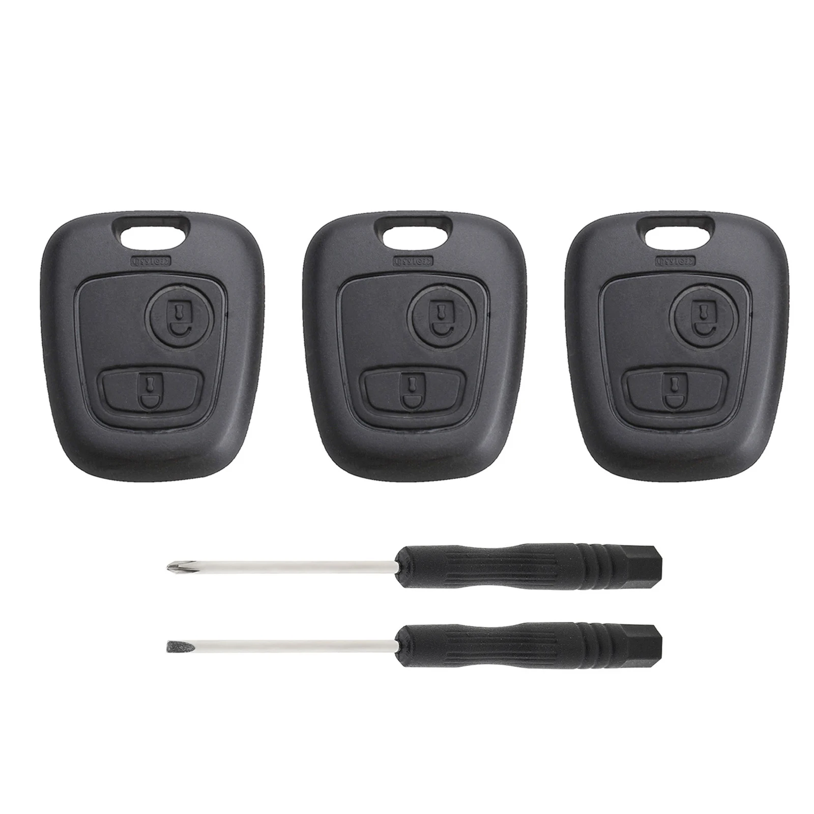 

3pcs 2 Buttons Car Key Fob Shell Case Fit for Peugeot 106 107 206 207 307 406 407 Car Remote Key Shell Cover Replacement