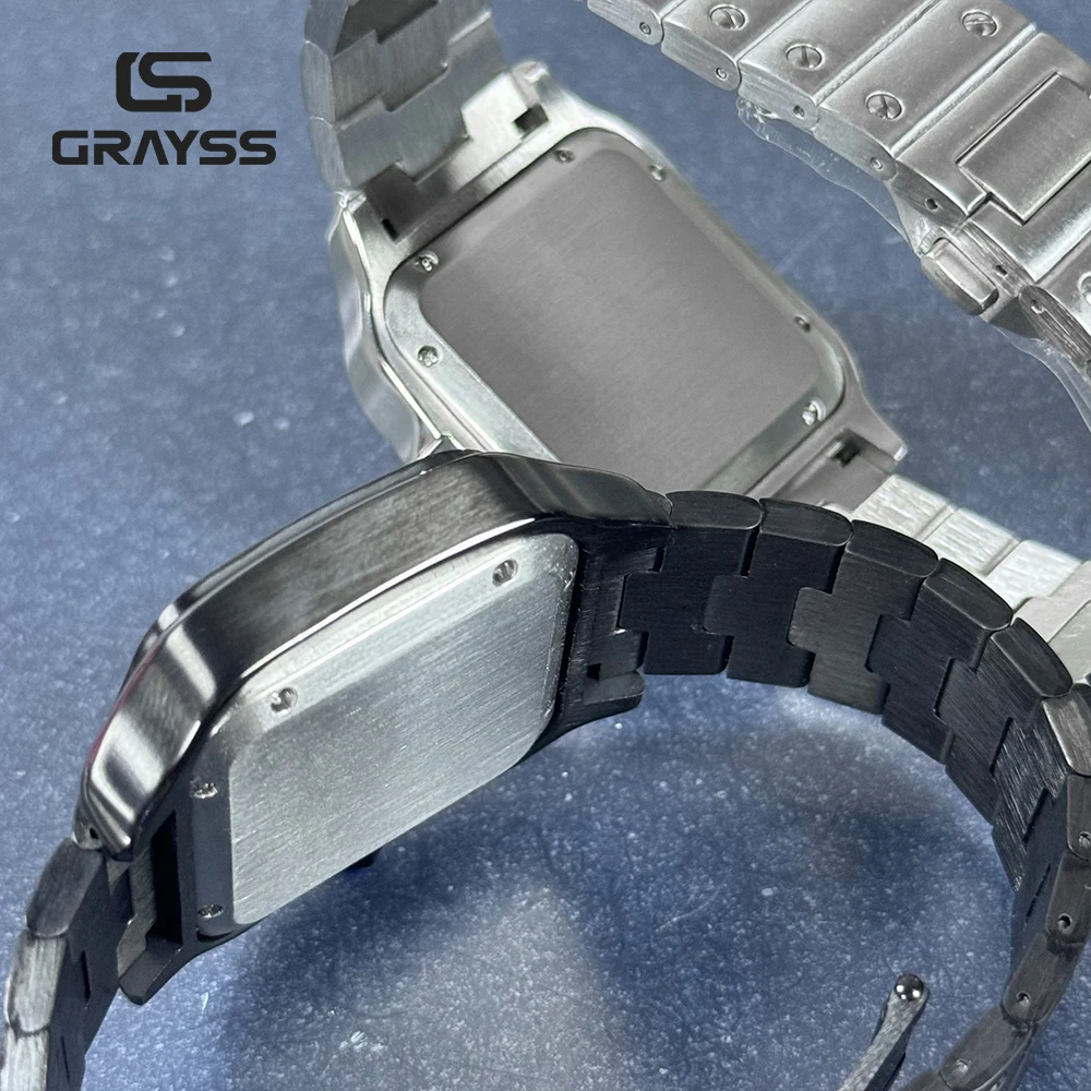 حافظة ساعة مربعة Santos NH35 38 مللي متر 316L ملحقات ساعة من الفولاذ المقاوم للصدأ أجزاء تعديل لحركات NH35 4R35 NH36 4R36