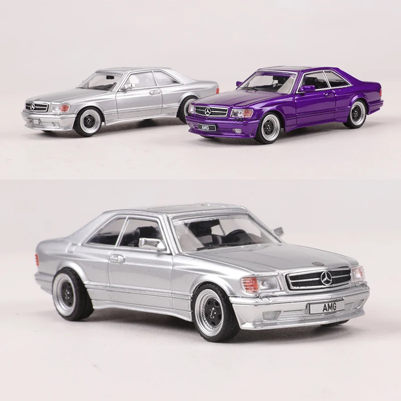 Rhino Model RM 1:64 560 SEC AMG Purple/Silver Alloy Model Car