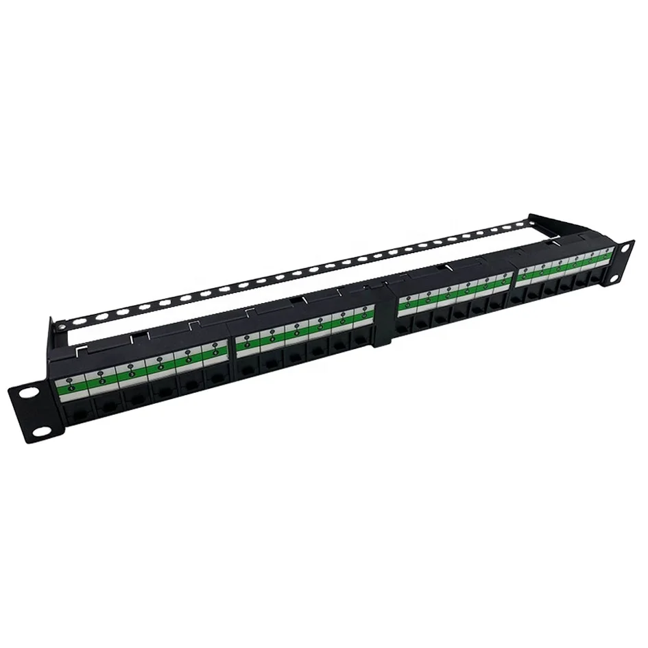 ANSHI Intelligentes 24-Port-CAT6A-UTP-Patchpanel, geladen, ungeschirmt, mit 4G 3G TCP-Netzwerkunterstützung