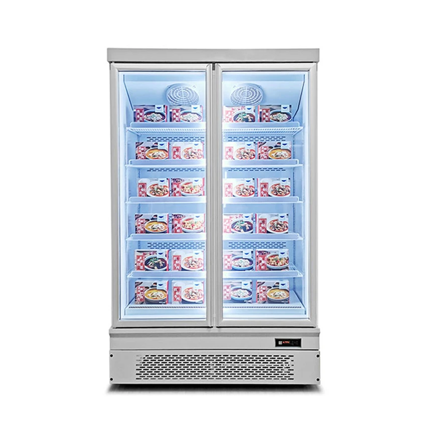 For Supermarket Upright Glass Door Refrigerator Stand Freezer For Display