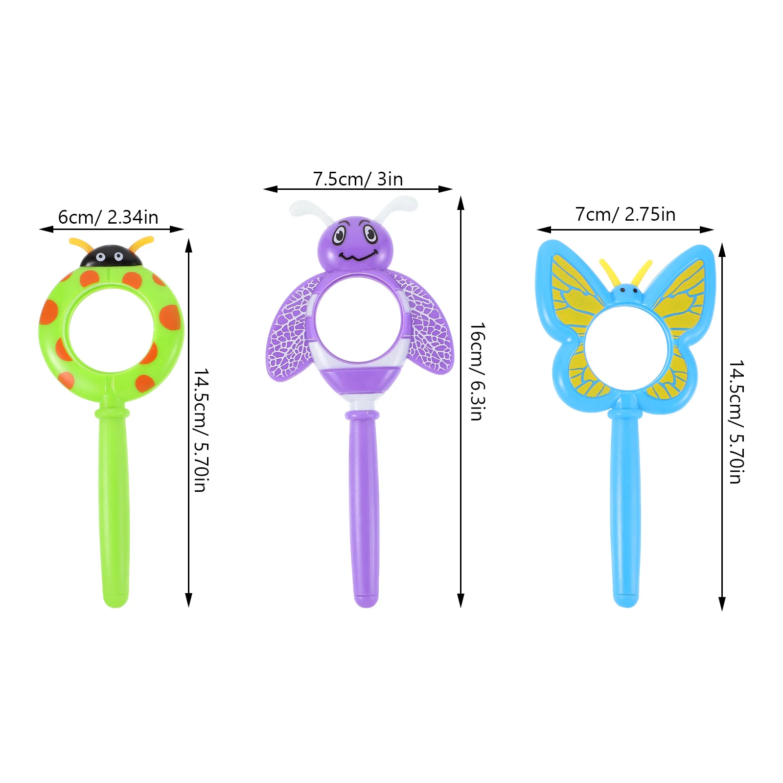 3 stks Handheld Vergrootglas Kids Plastic Vergrootglas High Definition Insect Explorer Fun Learning Tool Detective Game