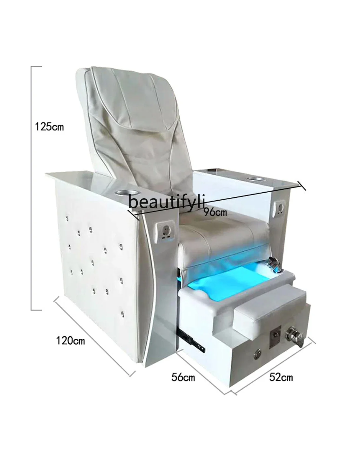 Foot Bath Nail Beauty Sofa Spa Massage Chair Beauty Lounge Chair Electric Multi-Function Push-Pull Basin New