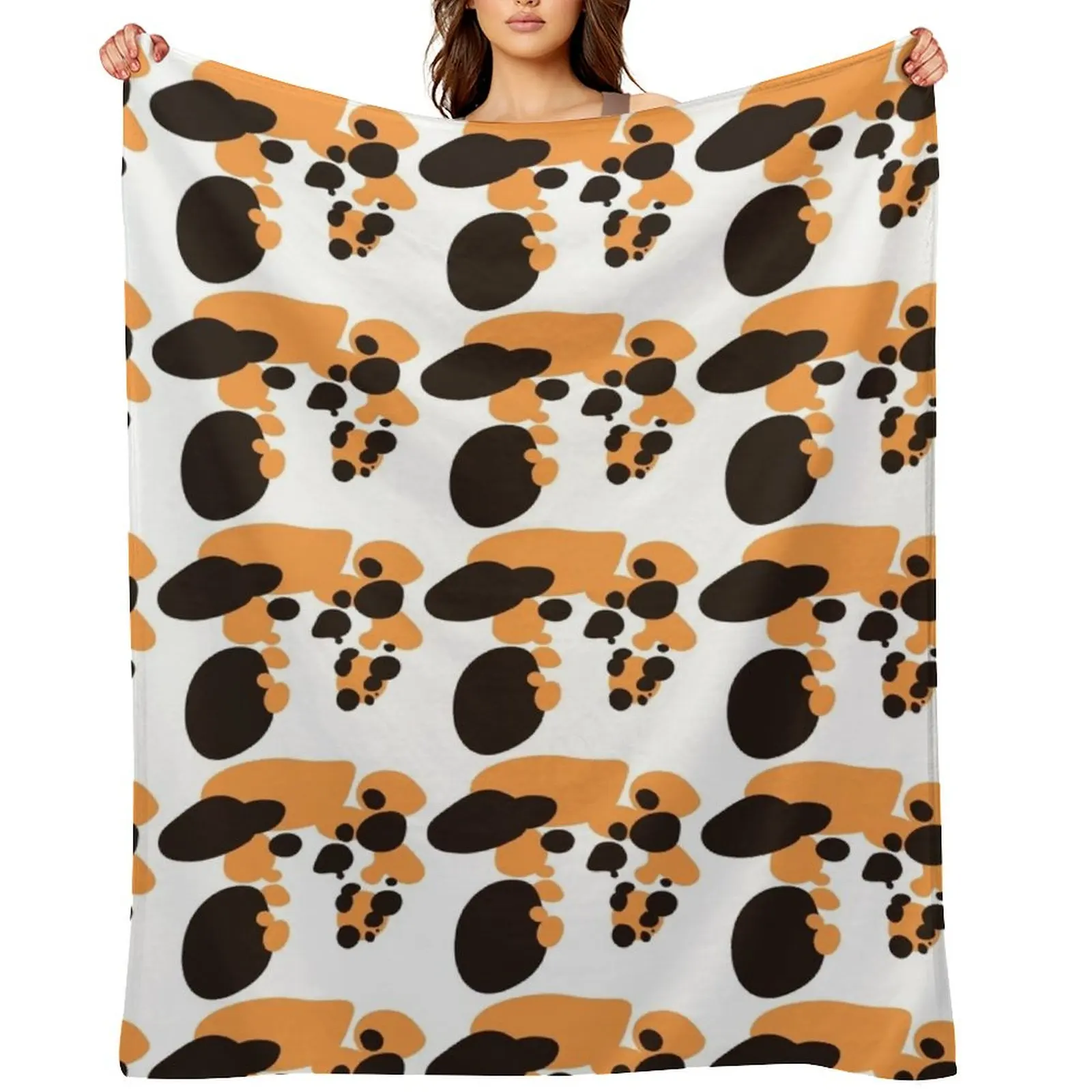 

Stylized Calico Pattern Throw Blanket manga Soft Beds Loose Warm Blankets