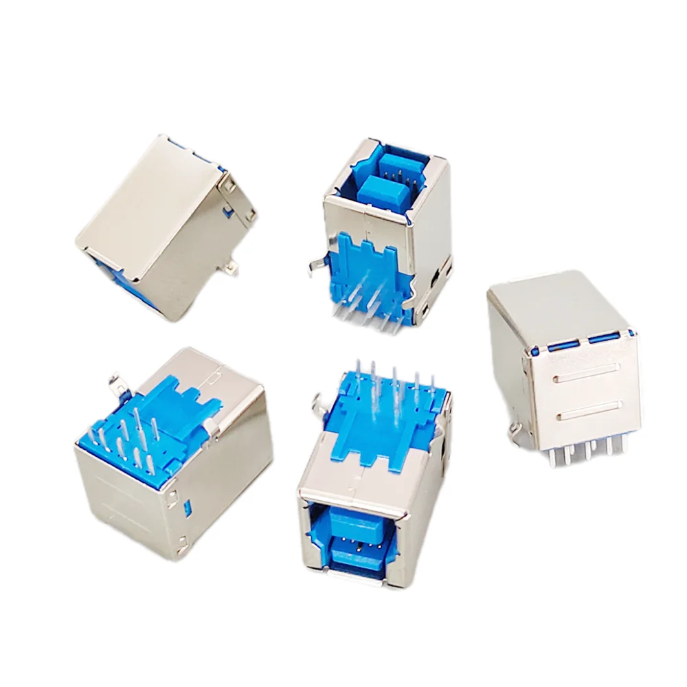 5/10PCS USB 3.0 Type B Female Right Angle Socket Connector - USB-B 90° AF Jack for Printer Scanner Interface Replacement