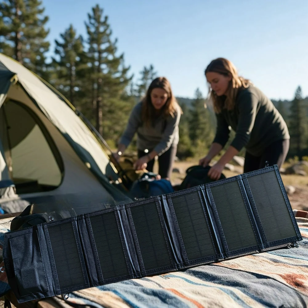 Portable Waterproof Foldable Solar Panel Charger 25W Dual USB Solar Power Bank Outdoor Travel Camping Hiking Fishing Emergency