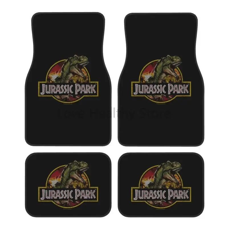 Alfombrillas para el suelo del coche Jurassic Park, alfombrillas para el suelo del coche de 4 piezas, alfombra con respaldo de goma delantera y trasera, alfombrillas para los pies del coche, decoración Universal para el coche