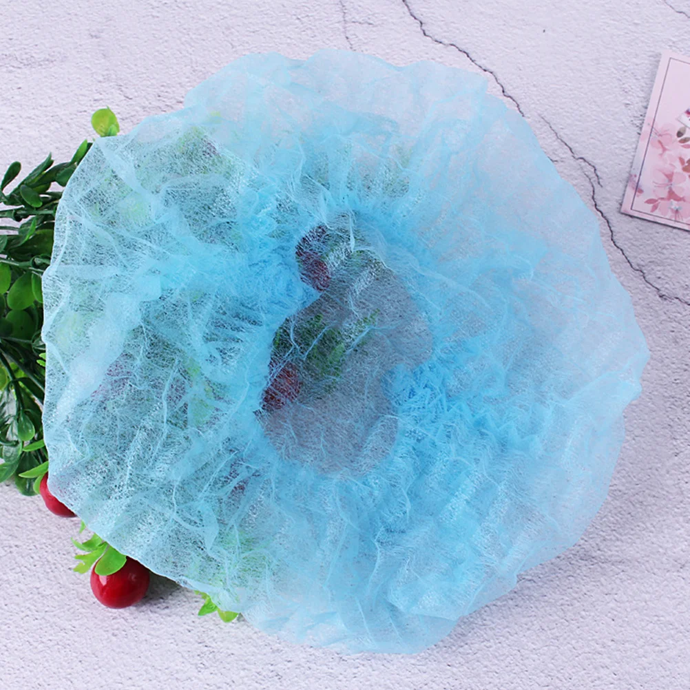 

200pcs 2 Bags Disposable Nonwoven Cap Breathable Lightweight Elastic Band For Salon Home Makeup Removal Hair Styling Protective