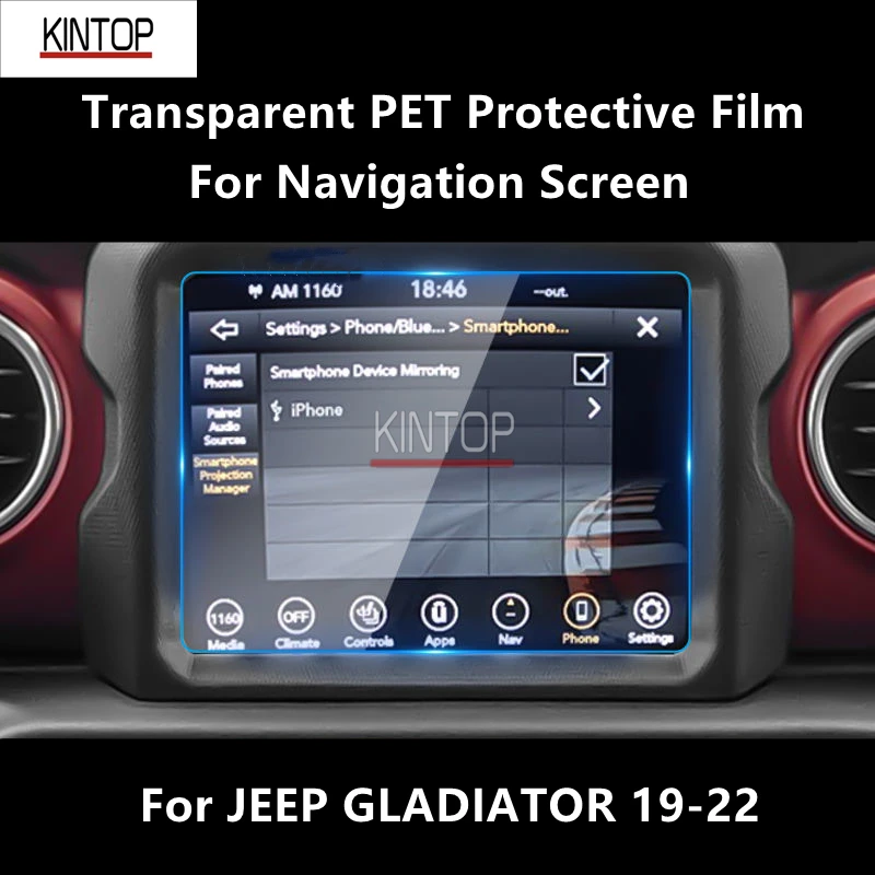 

For JEEP GLADIATOR 19-22 Navigation Screen Transparent PET Protective Film Anti-scratch Repair Accessories Refit