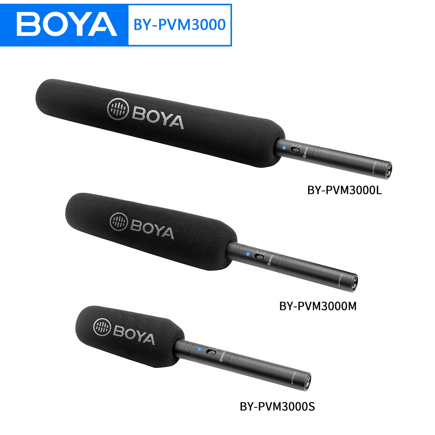 

BOYA BY-PVM3000 Professional Shotgun Microphone Supercardioid Handheld Mic for Camera Video Interview Camcorder Audio Recorder