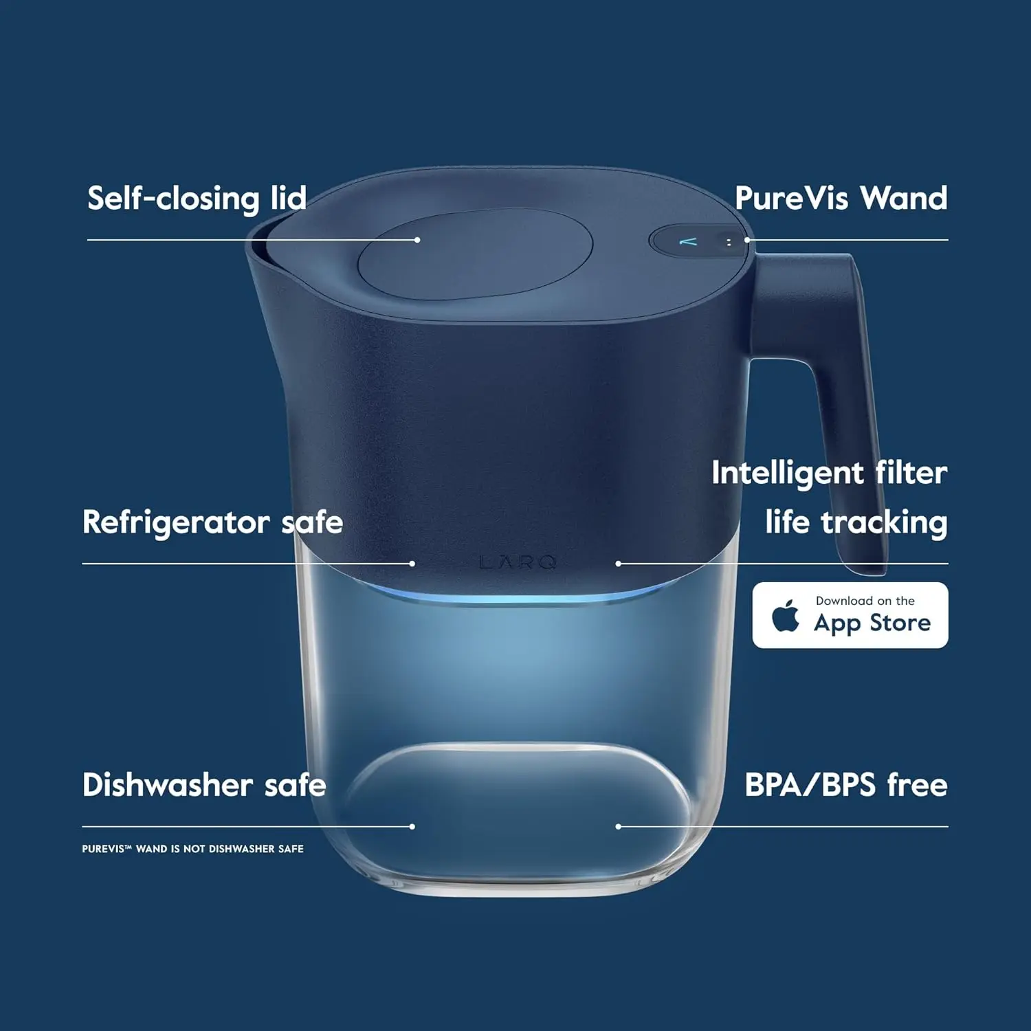

Pitcher PureVis 1.9L/ 8-Cup | Self-Cleaning UV Water Pitcher for Tap and Drinking Water