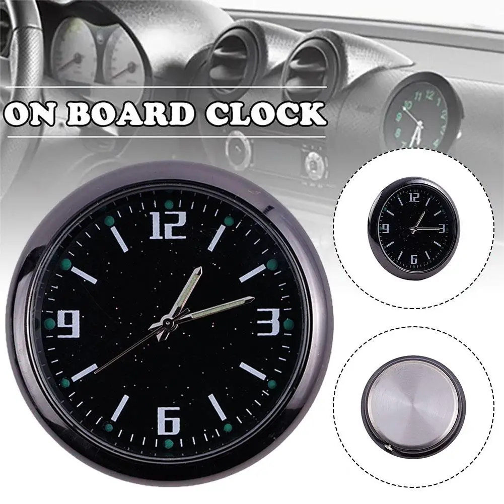 Car Clock Luminous Mini Automobiles Internal Stick-On Clocks Digital Ornament Auto 40mm Quartz Watch Mechanics R0Y4