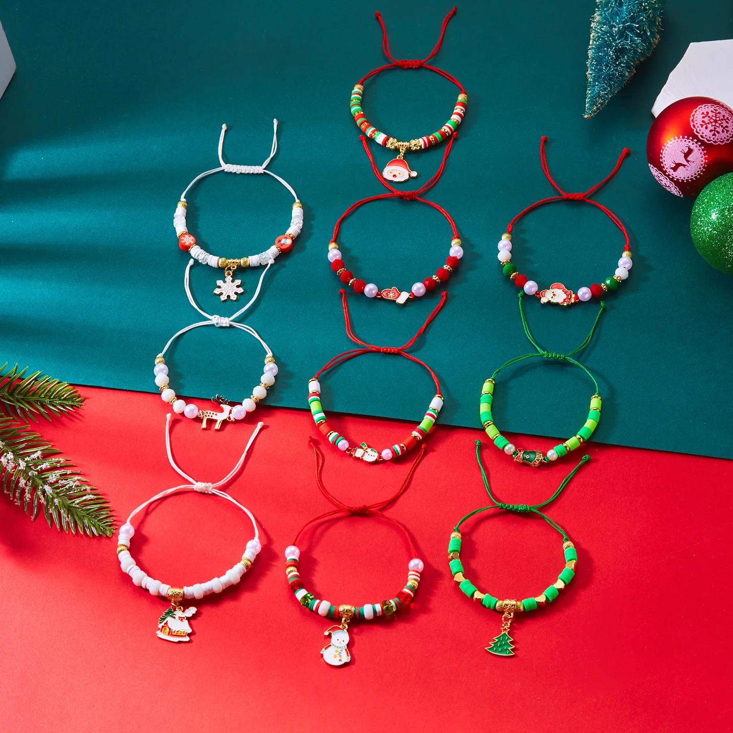 الكلاسيكية عيد الميلاد ندفة الثلج ثلج قلادة سوار للنساء لطيف سانتا إلك الزنجبيل قفازات جرس شجرة البيت سلسلة مجوهرات