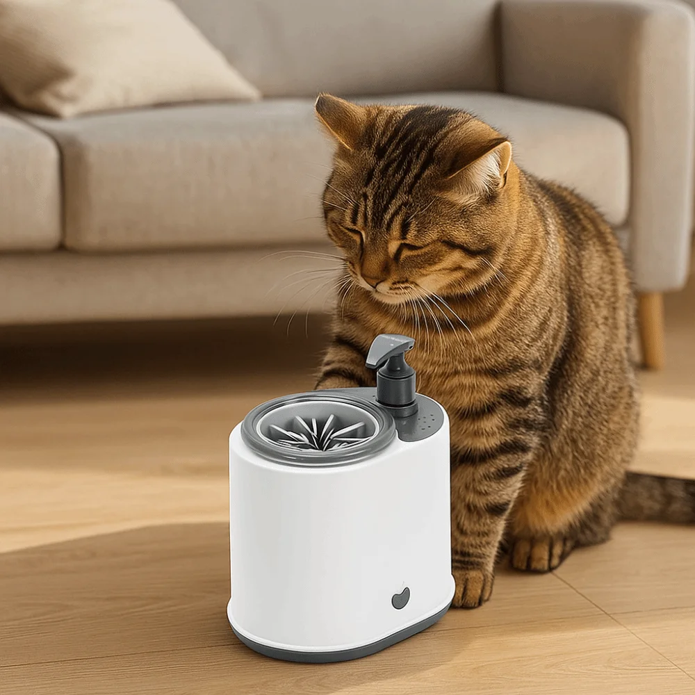 

2 in 1 Automatic Pet Foot Washer Silicone Quickly Wash Pet Paw Washing Cup with Soap Dispenser Detachable Pet Paw Washer