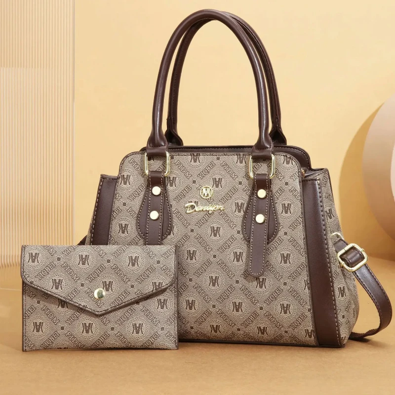 

Women's Floral Letter Print Handbag Set, Elegant Multi-Pocket Shoulder Crossbody Bags, Practical Work & Travel Accessories