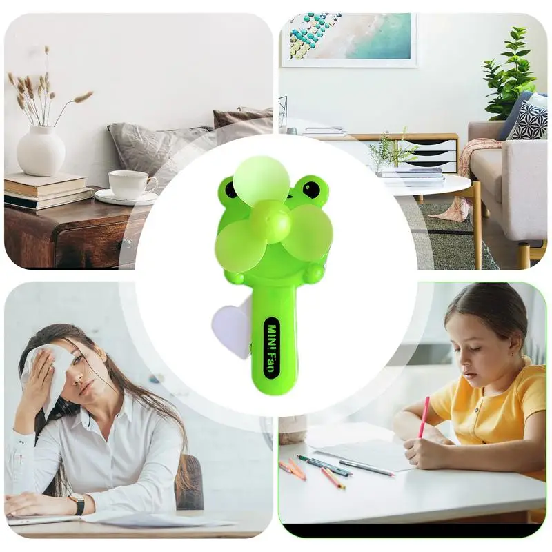 Kreskówka letni Mini przenośny wentylator nacisk dłoni podręczny ręczny zabawki dla dzieci na kemping na świeżym powietrzu