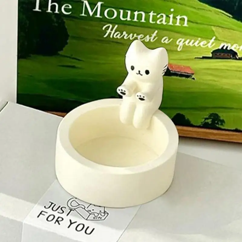 Kitten Candle Holder Cute Cat Candlestick Creative Aromatherapy Candle Holder Durable High Tempe Cartoon Candlestick Decoration