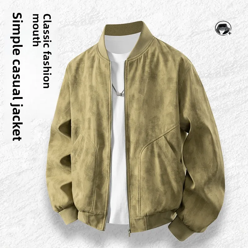 

Bla American Sle Long Sve Baseball Jaet Men's Outerwear Coat Trendy Stand Collar Windproof Autumn New Arrival