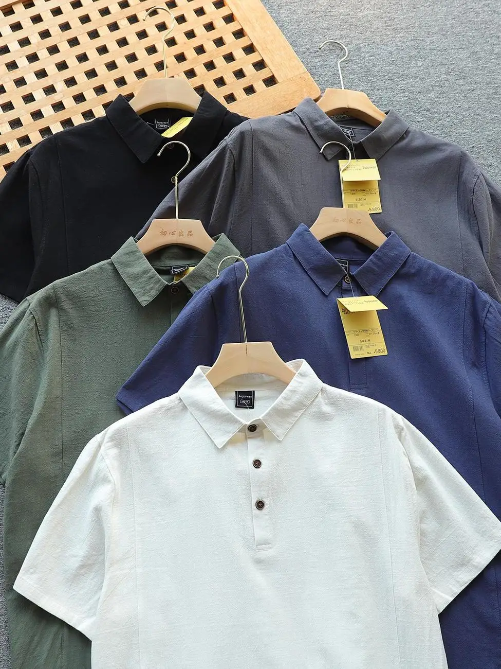 High-End Men's Summer Casual Shirt Classic Half Open Collar Loose Breathable Short Sleeve  for Couples Cool Feeling Cotto...