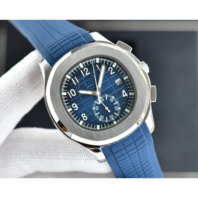 Classic Men Watch Aquanaut Sunglow Dial Window Date Display Octagonal Case Silver Automatic Mechanical Watches Luxury Watch Men