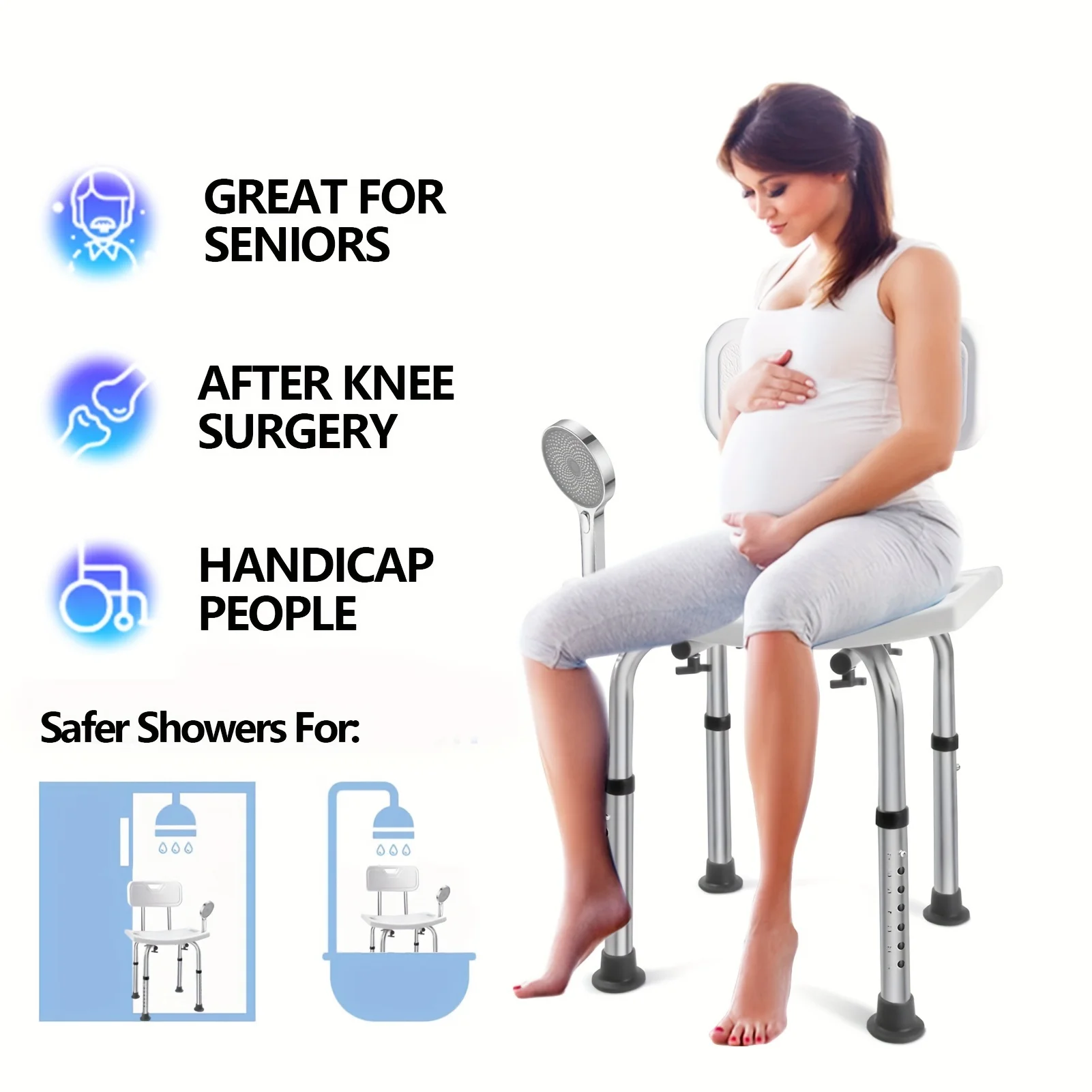 Bath Chair Scaffolding Bathroom Cabinet Footrest Folding Portable Stool Home Furniture Toilet Chair for the Elderly Sex