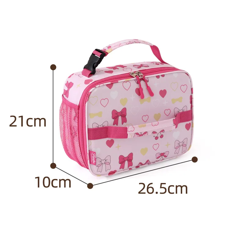Isolierte Cartoon-Lunchbox für Kinder, niedliche bedruckte Lebensmittel-Handtasche, tragbare Thermo-Lunch-Tasche, Frischhalte-Tasche für Schüler – Detail 11