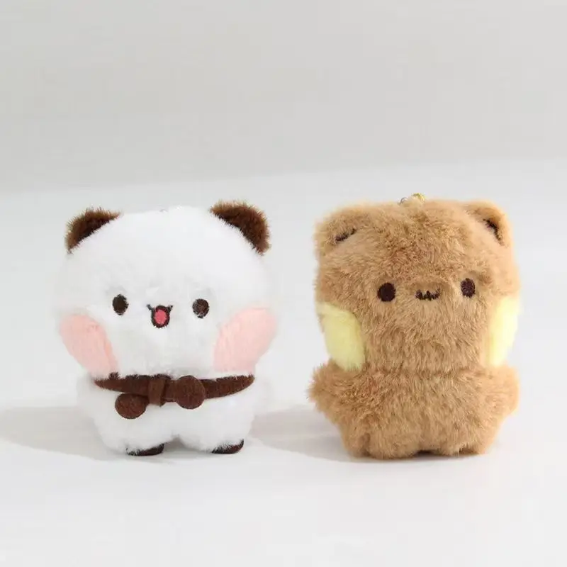 Cartoon Panda Bubu and Yier Keychain Pendant Dolls Cute Panda Bear Doll Keyring Handbag Decor Accessories Couple Gifts image 6