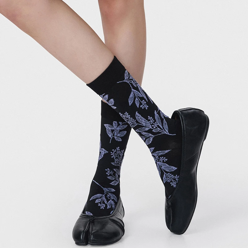 Comfortable For Women  Split Toe Cotton Socks High Quality Floral Pattern Design Spring Autumn Summer Two-Toed Japanese Tabi Sox