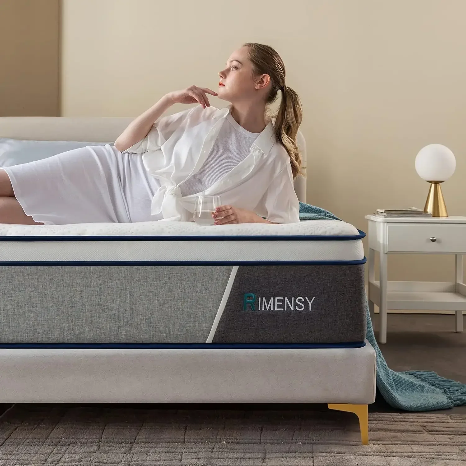 Queen Mattress,10 Inch Hybrid Mattress in a Box,Gel Memory Foam Mattress,Individually Wrapped Pocket Coils Innerspring Mattress