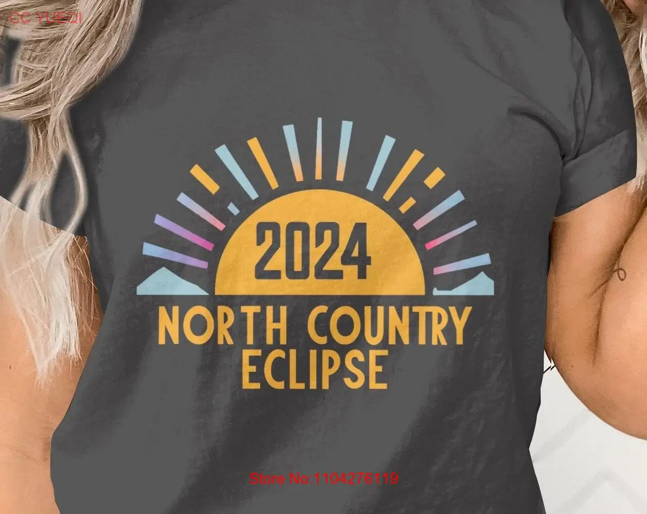 2024 North Country Eclipse T Shirt Total Solar Astronomy Event Apparel long or short sleeves