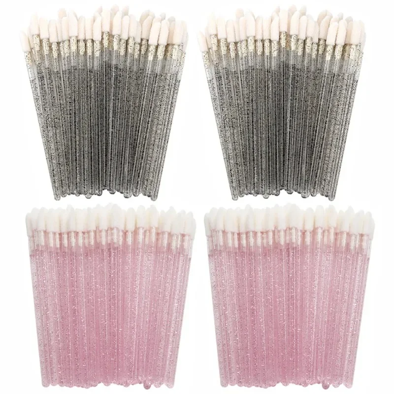 Disposable Lip Brush Crystal Eyelash Extension Mascara Applicator Lipstick Wands Set Women Eyelashes MakeUp Brushes Tools