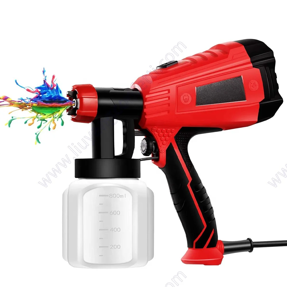 High Power Hvlp Spray Gun With 5 Copper Nozzles 3 Patterns Easy To Clean Paint Sprayer For Furniture Fence Car Bicycle Chair