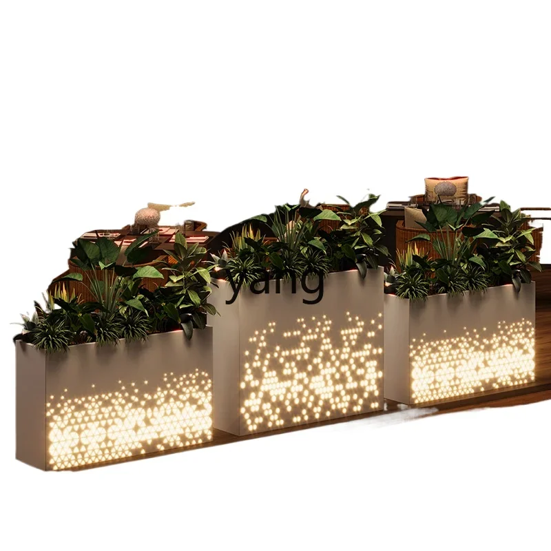 

LH Outdoor Flower Box Combination Commercial Street Sales Department Garden Landscape Enclosure Green Plant Box