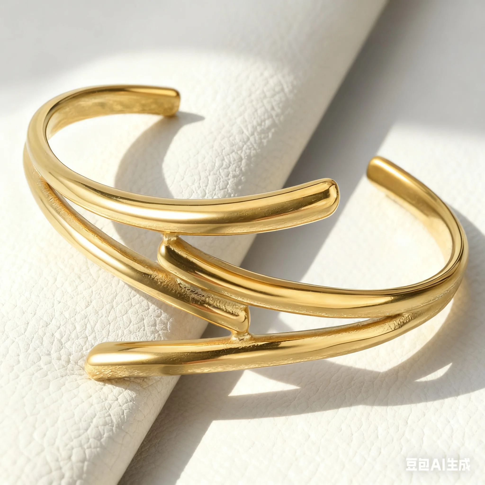 

Gold Plated Minimalist Abstract Geometric Open Cuff Bangle Modern Art Bracelet for Women Fashion Jewelry Gift Valentine's Day