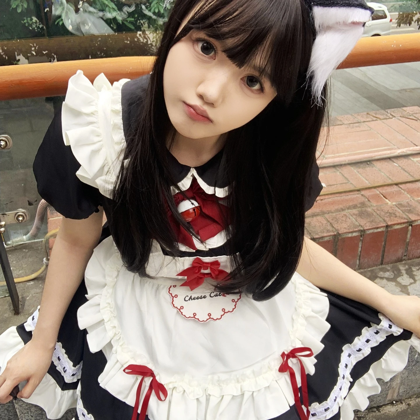 

Yourqipao Summer Black White Plus Size Lolita Cute Young Girls Cosplay Cafe Maid Lolita Dress Lolita Clothes Sets for Women