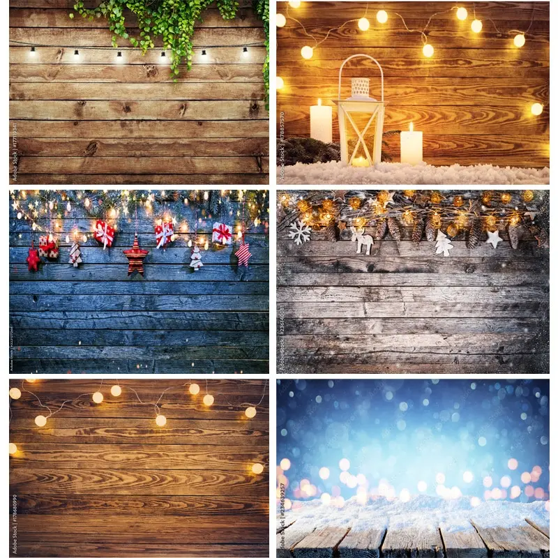 

ZHISUXI Christmas Theme Photography Background Snowflake Wood Plank Portrait Backdrops For Photo Studio Props 21121 TU-01