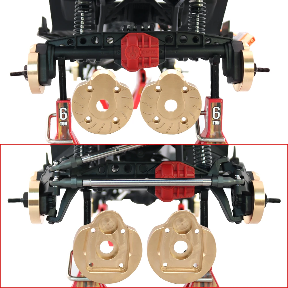 Nudillos de dirección de eje Portal de montaje de latón, contrapeso de carcasa para 1/10 RC Crawler Axial Capra 1,9 UTB SCX10 III AXI03006