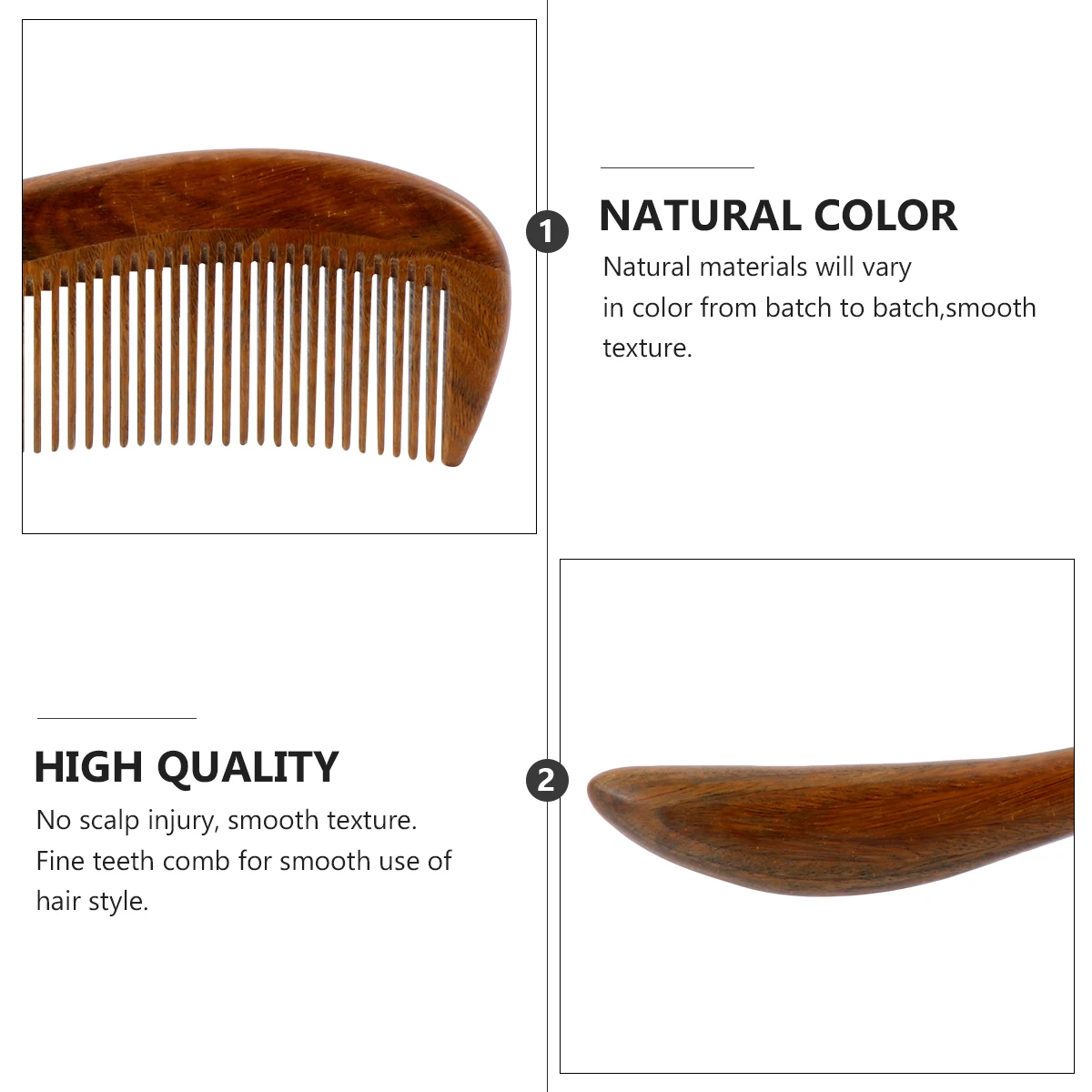 

Антистатическая расческа для волос 20 см с длинной ручкой, заостренный хвост, гладкая текстура, профессиональная деревянная массажная расческа для семейного использования, натуральный материал