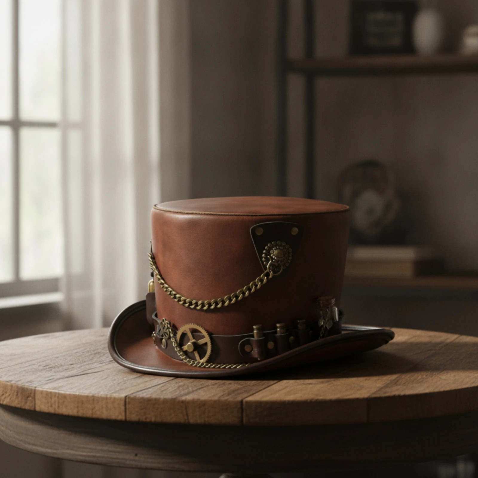 Steampunk Top Hat Costume Steampunk Hat with Vial Long-Lasting Comfortable for Cosplayers, Cosplay, Halloween